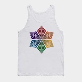 LGBTQ Rainbow Pride Flag Colored Geometric Starburst Tank Top